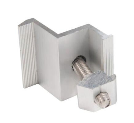 6063 6061 Alloy Customized CNC Machining Silvery Anodized Aluminum End Clamp for Solar Mounting