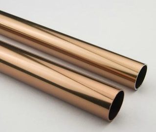 Tubo de aluminio anodizado ronda de oro, tubería acabada aluminio anodizada bronce oscuro