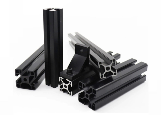 El negro anodizó 6063 que el sistema de aluminio T del marco de la protuberancia formó el perfil de aluminio